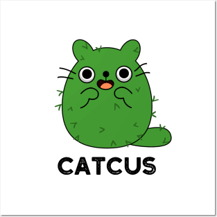 Catcus Cute Cat Cactus Pun Posters and Art